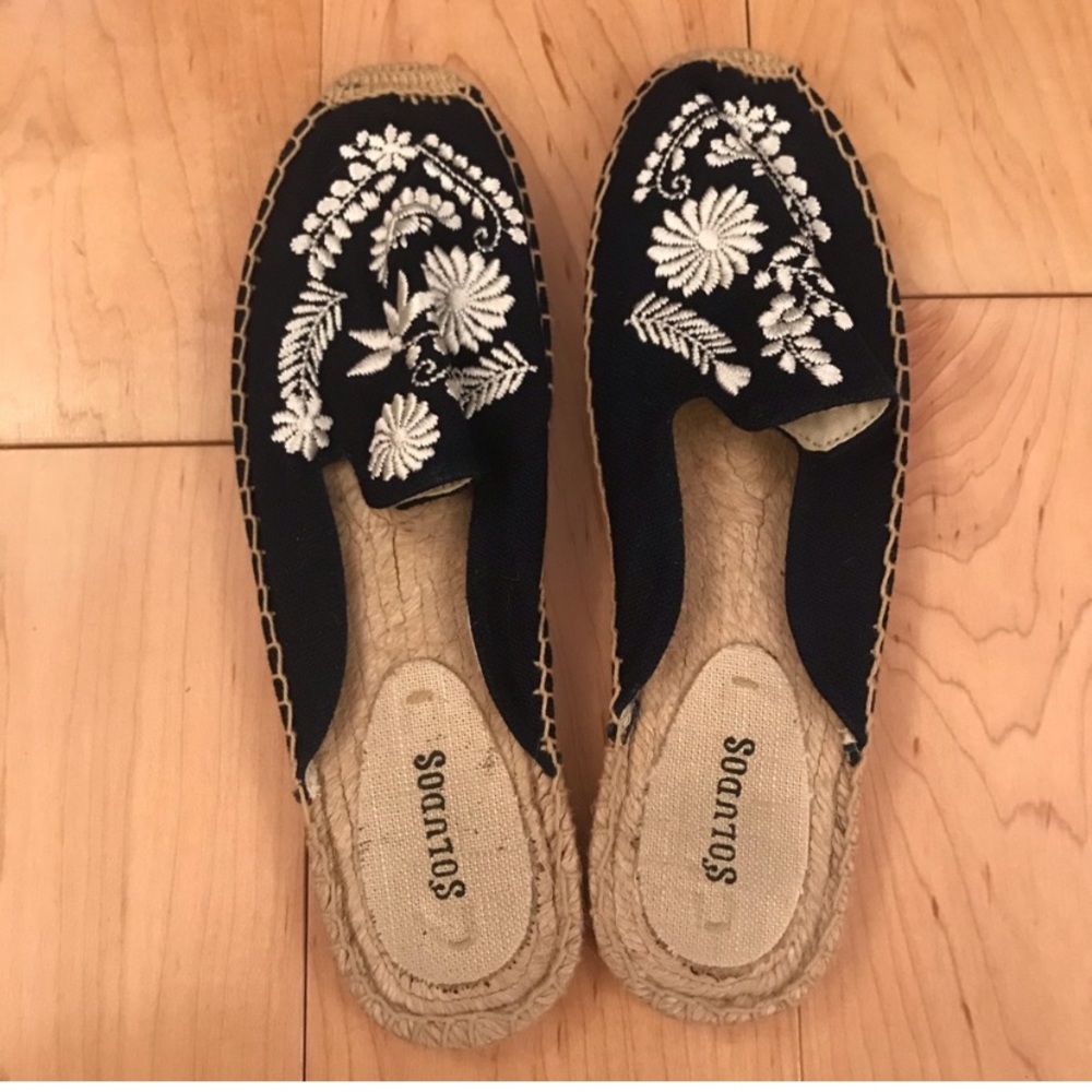 SOLUDOS Ibiza espadrilles mules 7.5 NAVY